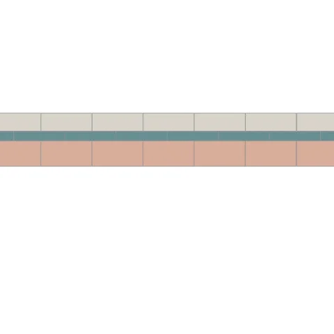Simple Border 3 Dover White, Carnation Pink & Blue
