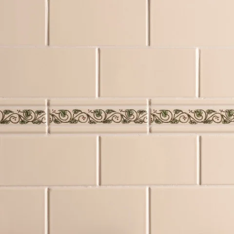 County White Half Tile (above) County White Omega Dado and Trailing Ivy Border (middle) County White Half Tile (below)