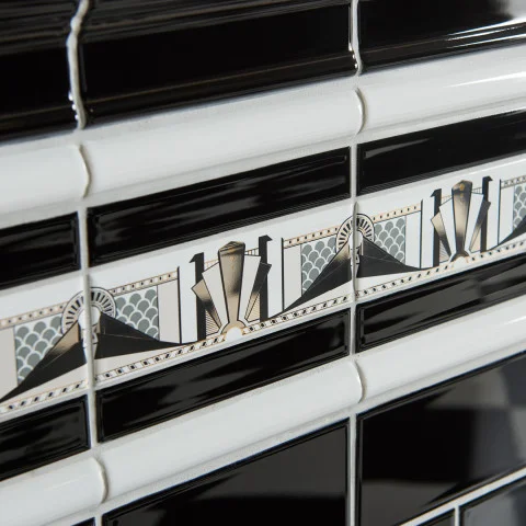 Brilliant White Sigma (above) Art deco Manhattan Border (middle) Jet Black Rectangle (below)