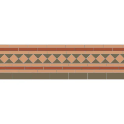 Bronte Red Green and Buff