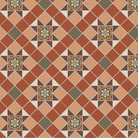 Blenheim Brown, Buff, Green, Red & White with Livingstone Green on Buff 