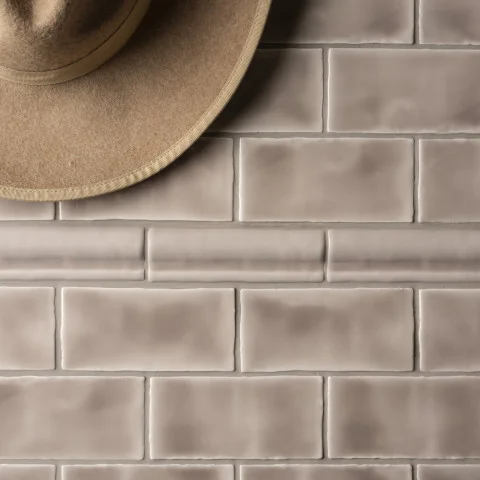 Flint Cosmopolitan Half Tile (above) Flint Cosmopolitan Rail Moulding (middle) Flint Cosmopolitan Half Tile (below)