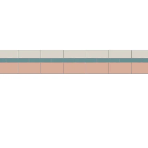 Simple Border 3 Dover White, Carnation Pink & Blue