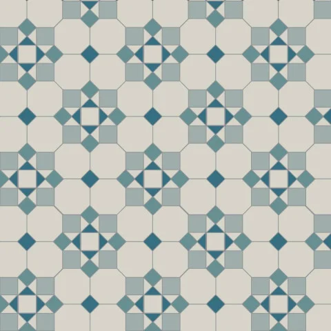 Tenby Dover White, Pugin Blue, Grey & Blue