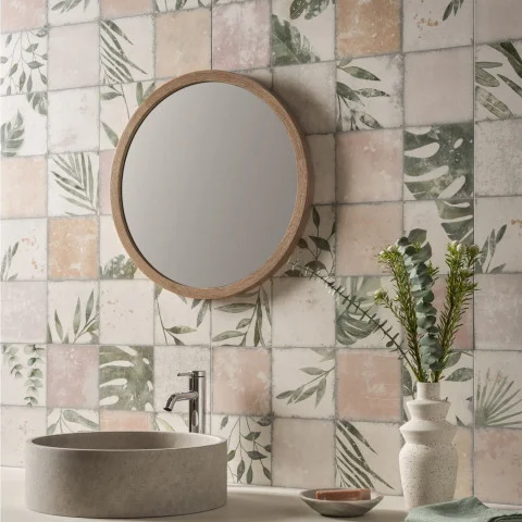 Patchwork Botanical Rose (wall)