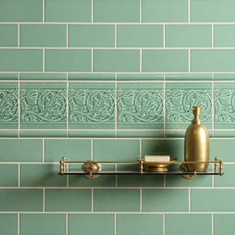 Jade Breeze Half Tile (above) Jade Breeze Sigma  Dado and Berkeley on Jade Breeze (middle) Jade Breeze Half Tile (below)